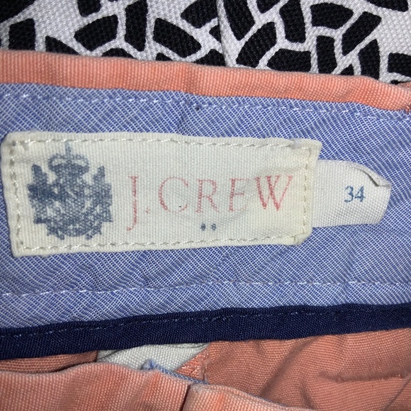J. Crew Rivington light peach cotton flat front Shorts Sz 34 10” inseam - Picture 5 of 7